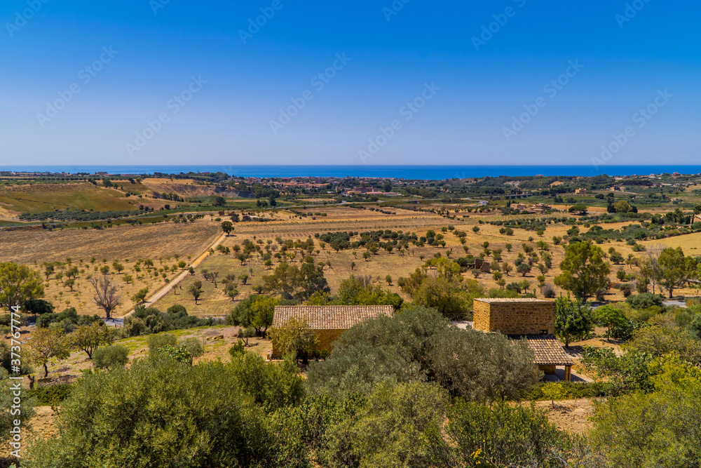Sicilian south coast landscapes near Agrigento, Italy