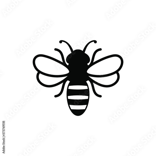 Bee icon on white background