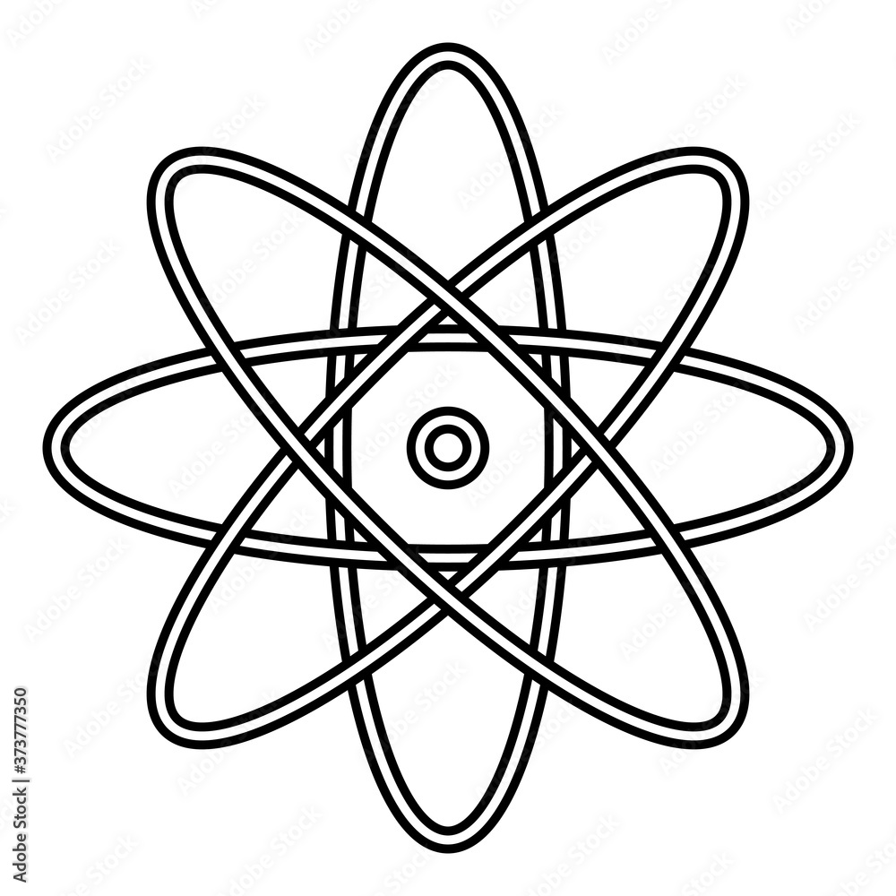Atom icon illustrator vector. Simple atom symbol Atom icon illustrator vector. Simple atom symbol