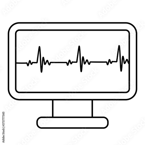 Cardiogram. Heart beat icon. Heartbeat line. Electrocardiogram on monitor