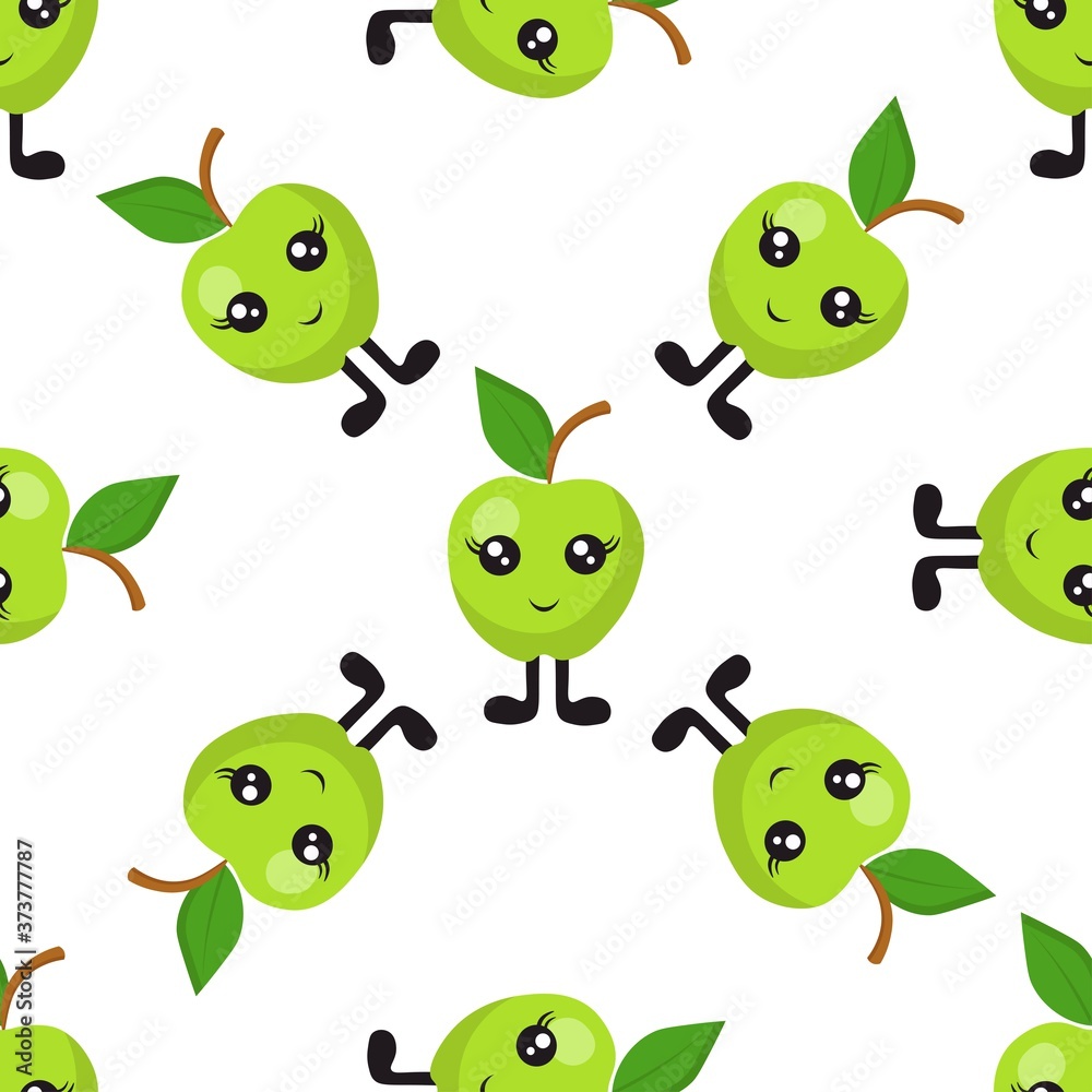 Seamless pattern with bright green apples with eyes and legs on a white background. Print for bed linen and fabrics, wrapping paper and wallpaper.
Stock vector illustration for decoration and design. Seamless pattern with bright green apples with eyes and legs on a white background. Print for bed linen and fabrics, wrapping paper and wallpaper.
Stock vector illustration for decoration and design.