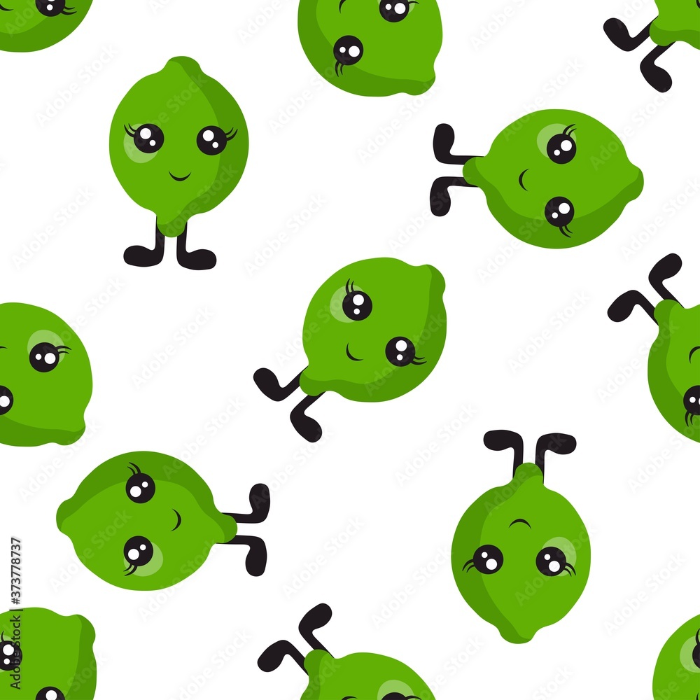Seamless pattern with bright limes with eyes and legs on a white background. Print for bed linen and fabrics, wrapping paper and wallpaper.
Stock vector illustration for decoration and design. Seamless pattern with bright limes with eyes and legs on a white background. Print for bed linen and fabrics, wrapping paper and wallpaper.
Stock vector illustration for decoration and design.