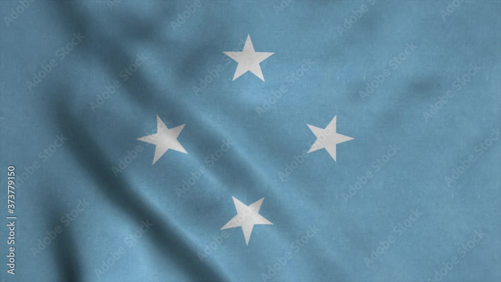 Micronesia flag waving in the wind. National flag of Micronesia. Sign of Micronesia seamless loop animation. 4K Micronesia flag waving in the wind. National flag of Micronesia. Sign of Micronesia seamless loop animation. 4K