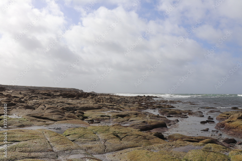 Le littoral atlantique, l'océan atlantique au lieudit Fort Bloqué, ville de Ploemeur, département du Morbihan, région Bretagne, France