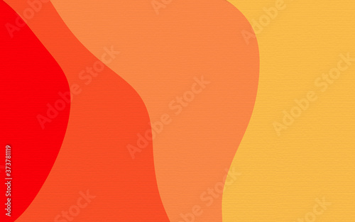 Abstract red orange and yellow paper cut shapes gradient background.paper art style textured with wavy layers 3D render.for background wallpaper and Business template.
