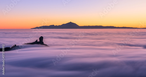 Atardecer maravilloso en el pico de las nieves, Gran Canaria