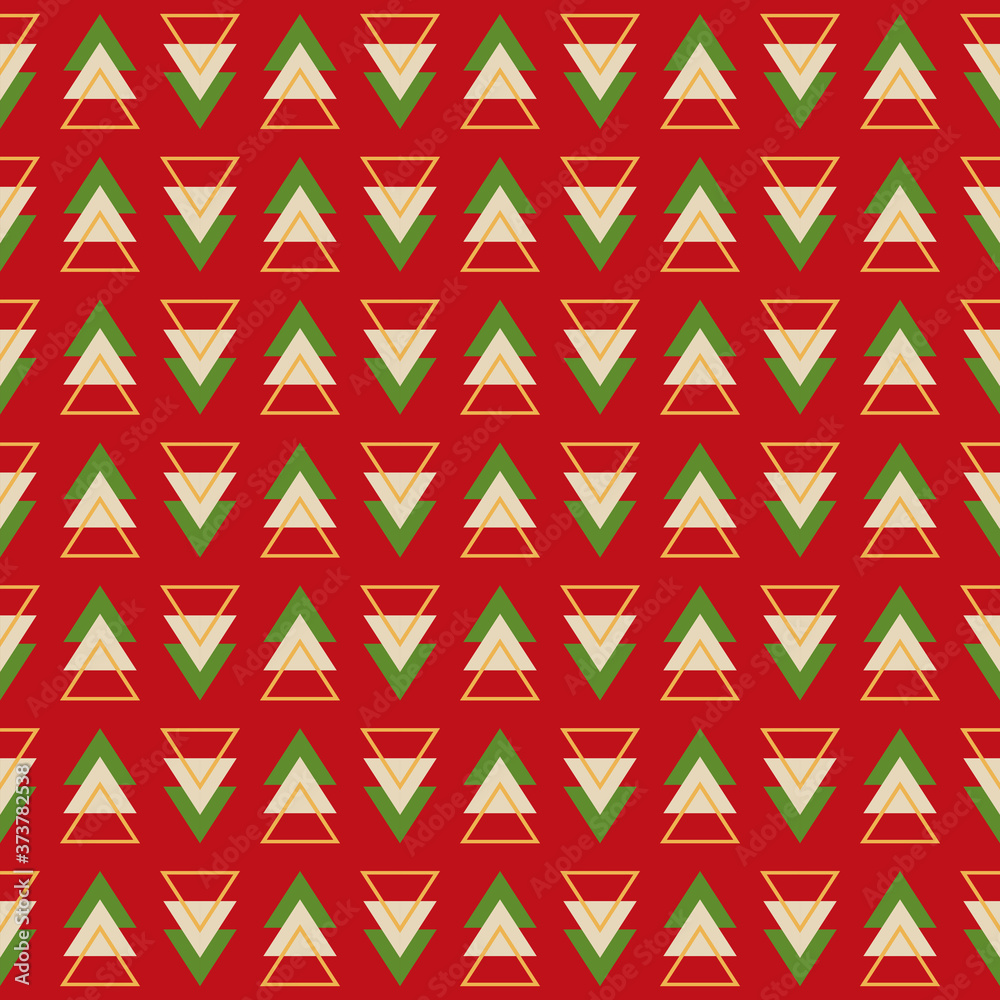 Vector seamless pattern. Holiday texture. Stylish geometric print with Christmas trees Vector seamless pattern. Holiday texture. Stylish geometric print with Christmas trees