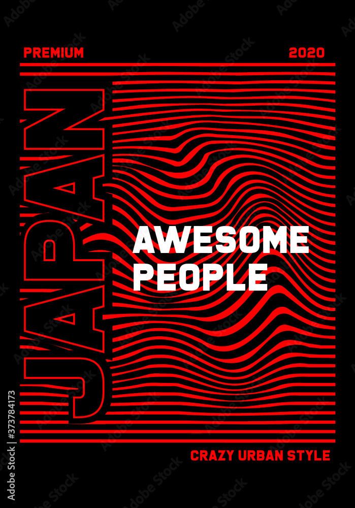 japan awesome people,t-shirt design fashion vector