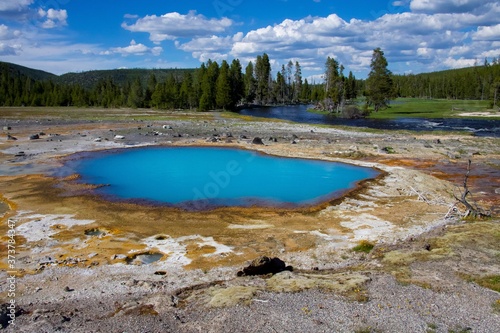 geothermal pool in yellowstone national park