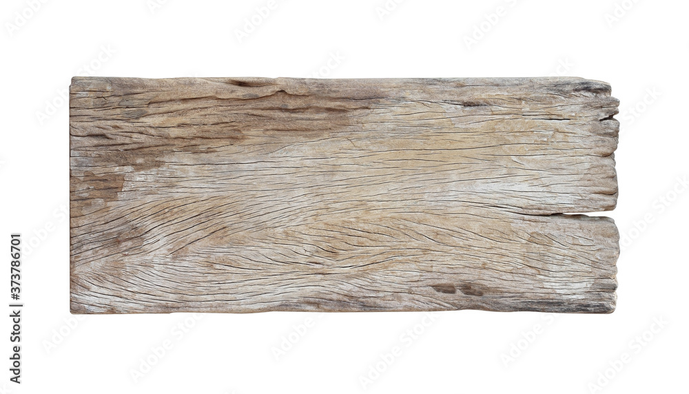 Old wood plank  isolated on white background