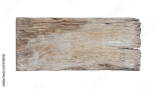 Old wood plank isolated on white background