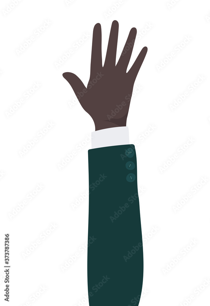 black open hand design, diversity people multiethnic race and community theme Vector illustration