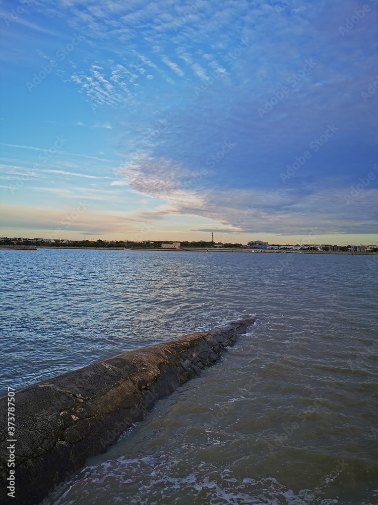 sunset over the river