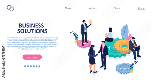 Vector of business people offering problem solving and new ideas