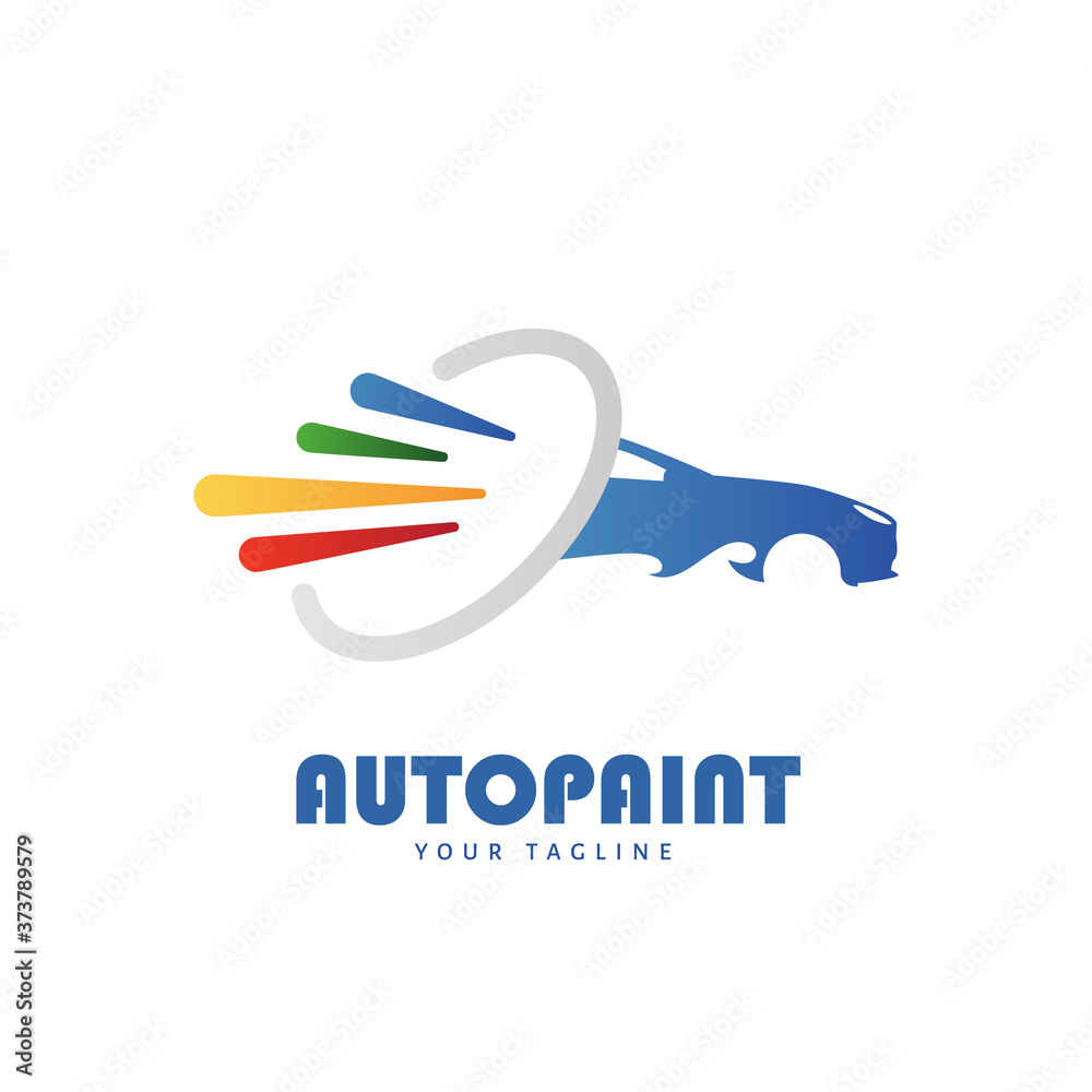 Auto Paint colorful Logo Design Symbol Template Flat Style Vector Illustration