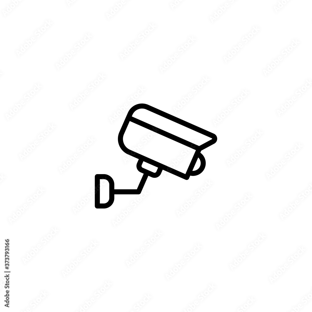 CCTV Icon in black line style icon, style isolated on white background CCTV Icon in black line style icon, style isolated on white background