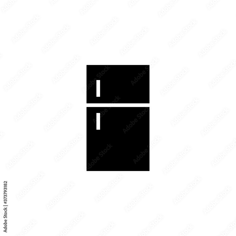 refrigerator Icon in black flat glyph, filled style isolated on white background refrigerator Icon in black flat glyph, filled style isolated on white background