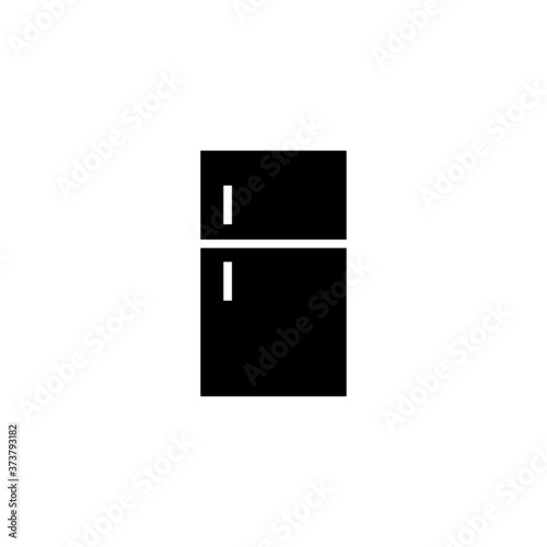 refrigerator Icon in black flat glyph, filled style isolated on white background