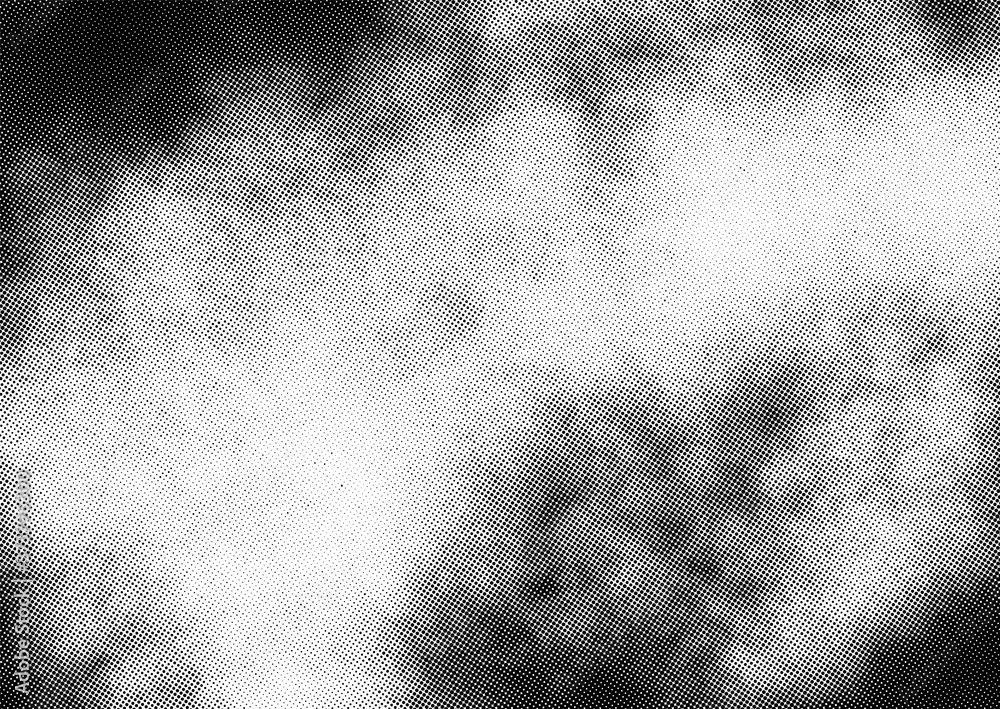 Subtle halftone vector texture overlay. Monochrome abstract splattered background. - obrazy, fototapety, plakaty 
