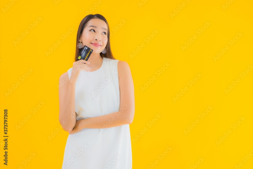 Portrait beautiful young asian woman with credit card Portrait beautiful young asian woman with credit card