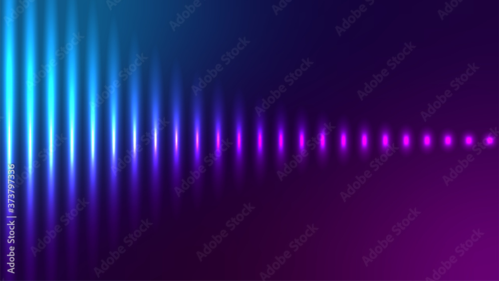 Abstract blue pink background. Sound wave concept. Futuristic vector backdrop