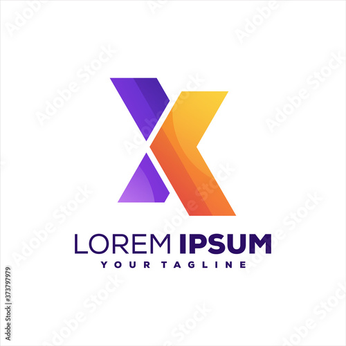 letter x gradient logo design