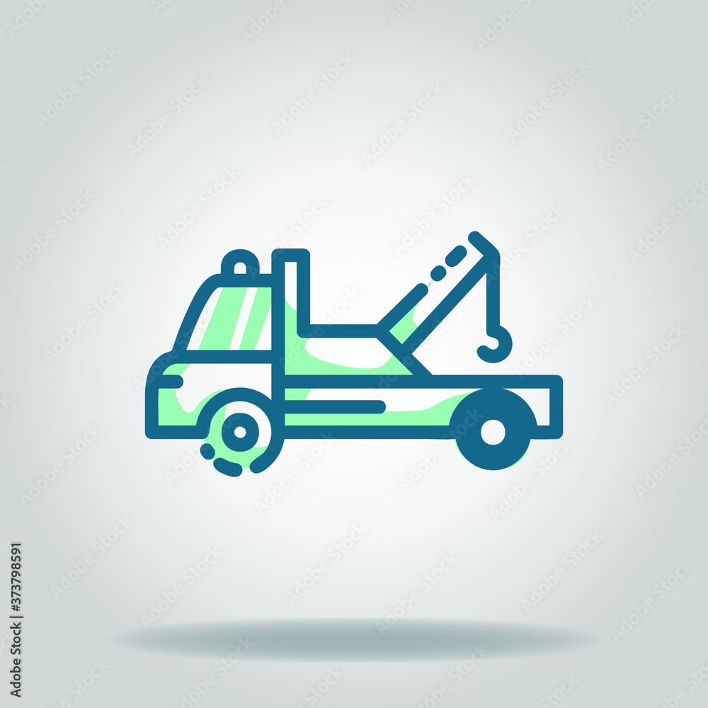 tow truck icon or logo in  twotone
