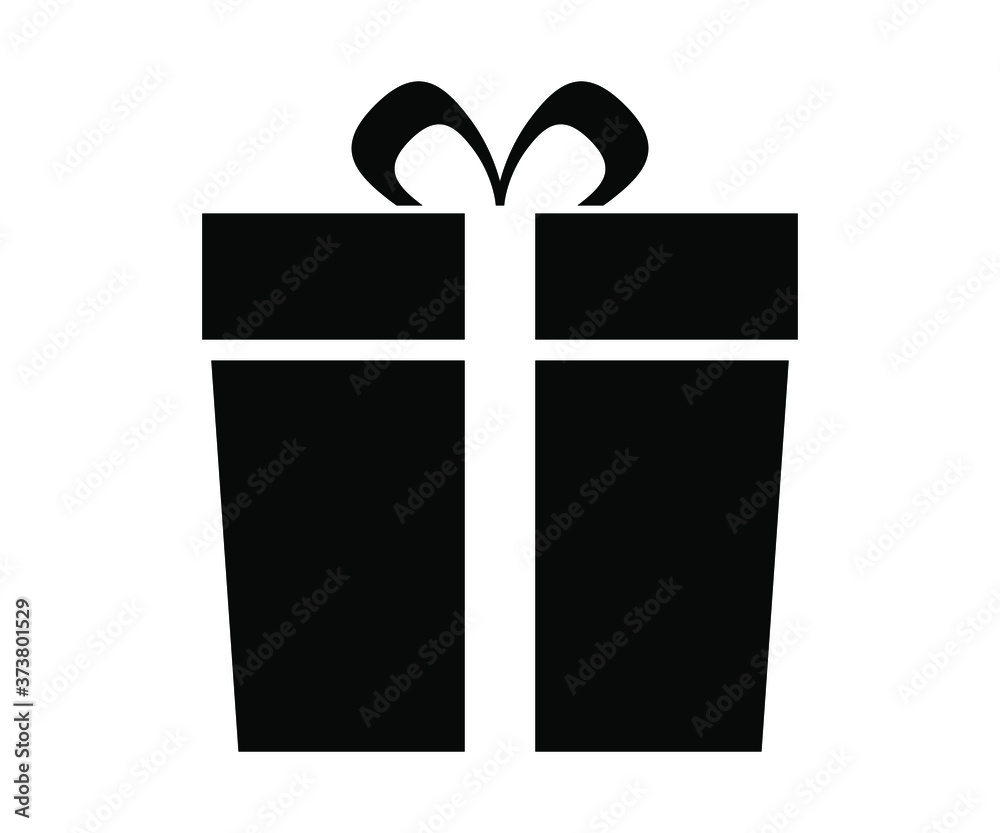 Vector illustration of gift icon, gift box, present symbol on isloated white background. Vector illustration of gift icon, gift box, present symbol on isloated white background.