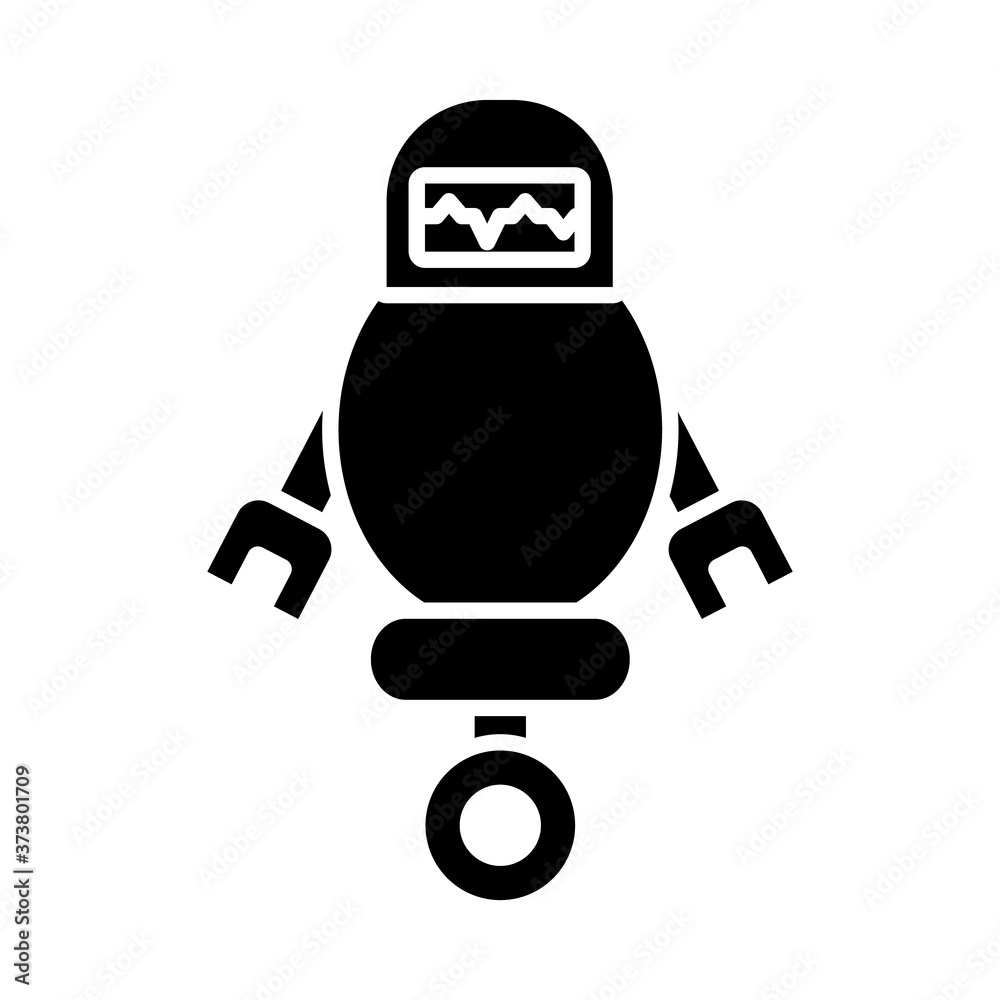robotics concept, robot standing with one wheel, silhouette style robotics concept, robot standing with one wheel, silhouette style