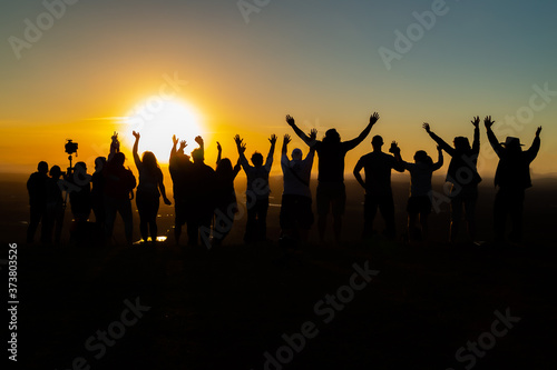 people at sunset