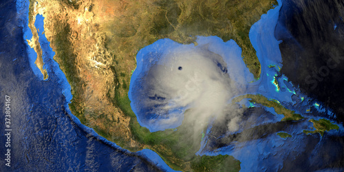 Hurricane Milton from Space. Extremely detailed and realistich high resolution 3d illustration. Elements of this image are furnished by NASA.