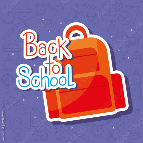 bag design, Back to school eduacation class lesson theme Vector illustration photo