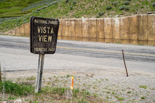 Sign for National Forest Vista View - Togwotee Pass photo