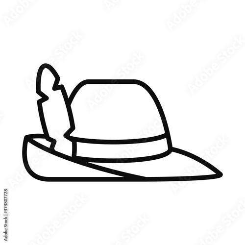 bavarian hat icon, line style