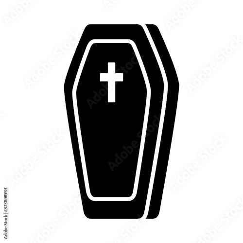 halloween coffin icon, silhouette style