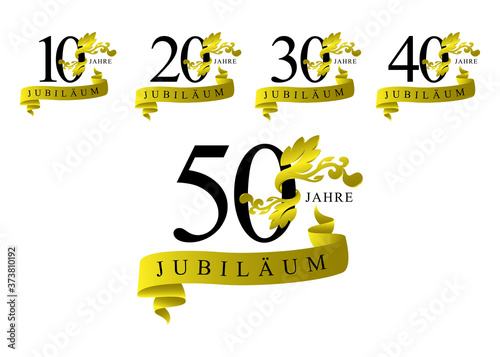 set jubilaum ornament golden color