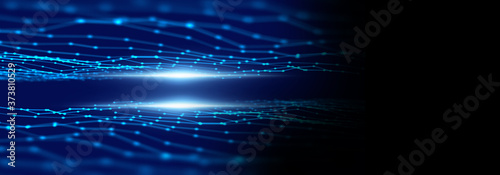 defocused image of  fiber optics lights abstract banner photo