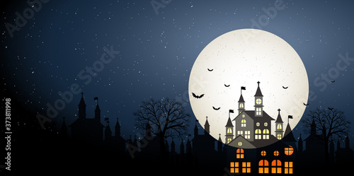 ハロウィン　城　風景　背景