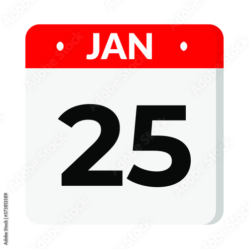 25 January calendar icon