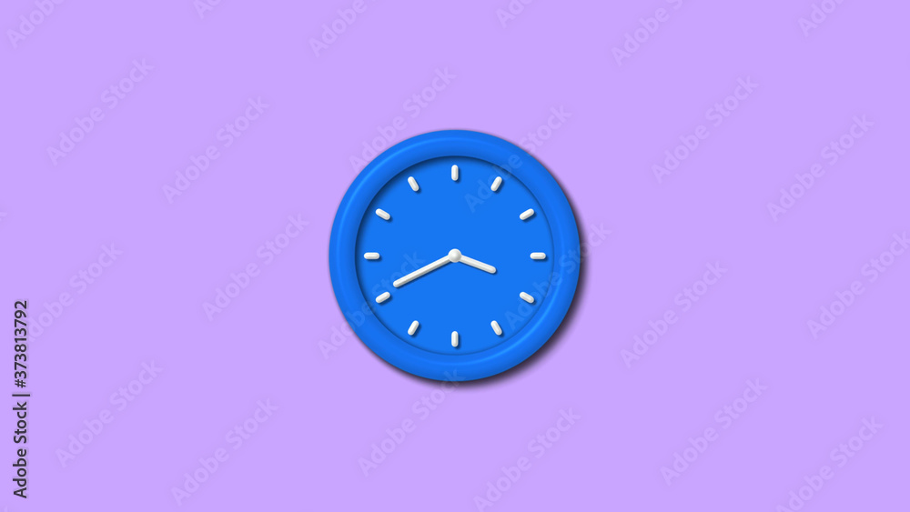 Amazing 3d wall clock icon on purple light background,12 hours clock icon Amazing 3d wall clock icon on purple light background,12 hours clock icon