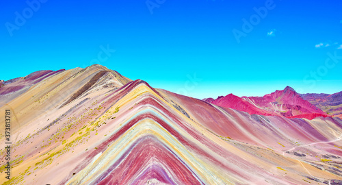 Rainbow Mountain in the Cusco region Peru © alessandro