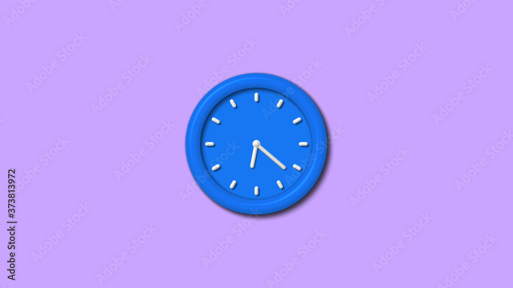 Amazing 3d wall clock icon on purple light background,12 hours clock icon Amazing 3d wall clock icon on purple light background,12 hours clock icon