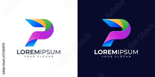 letter p logo design vector