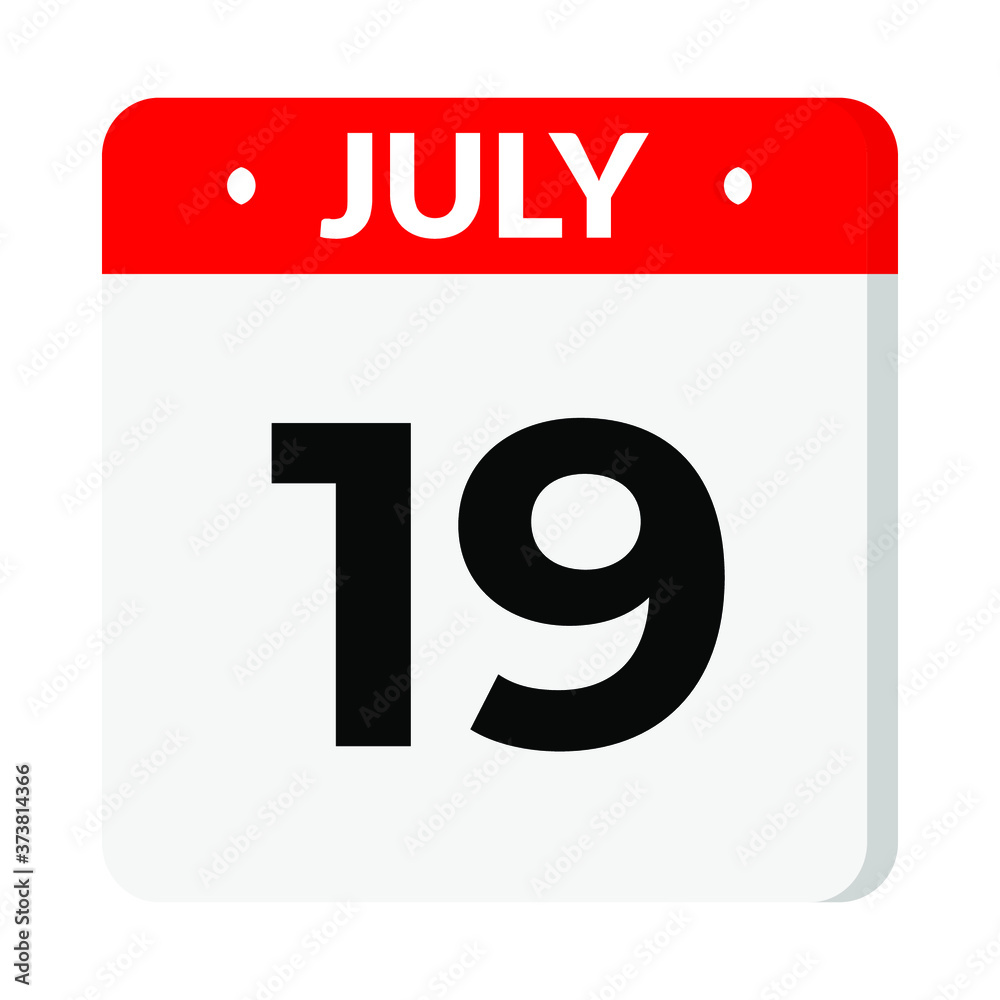 19 July calendar icon 19 July calendar icon