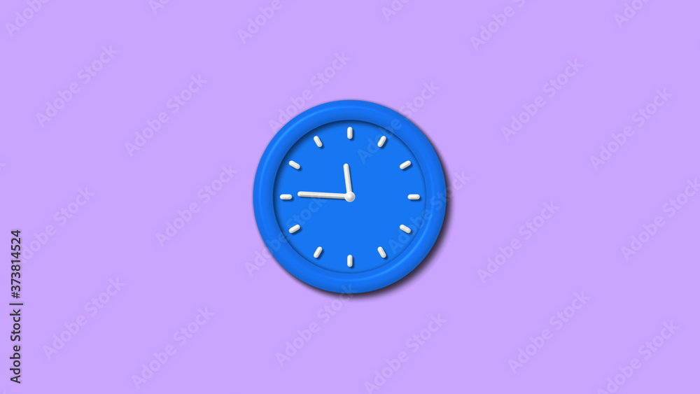 Amazing 3d wall clock icon on purple light background,12 hours clock icon Amazing 3d wall clock icon on purple light background,12 hours clock icon