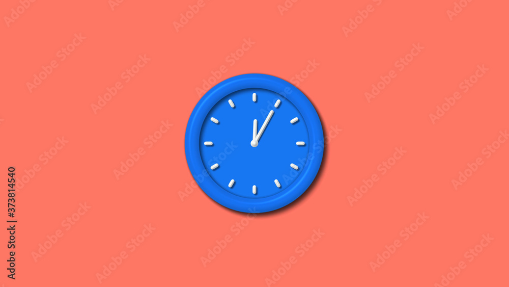 Aqua color 12 hours 3d wall clock icon on red light background,Counting down clock icon Aqua color 12 hours 3d wall clock icon on red light background,Counting down clock icon