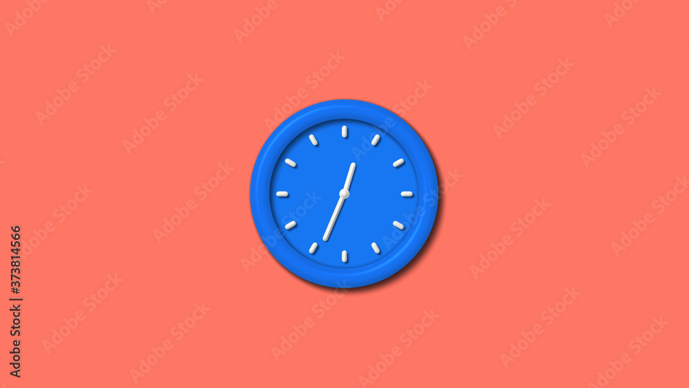 Aqua color 12 hours 3d wall clock icon on red light background,Counting down clock icon Aqua color 12 hours 3d wall clock icon on red light background,Counting down clock icon
