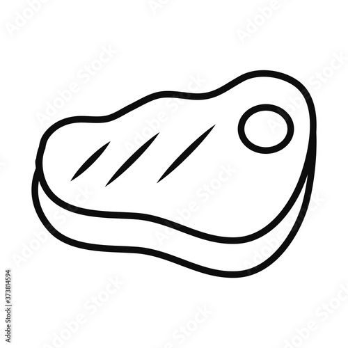 meat steak icon, line style