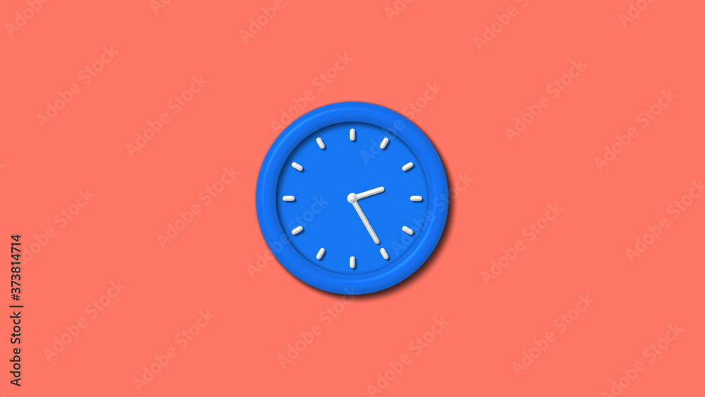 Aqua color 12 hours 3d wall clock icon on red light background,Counting down clock icon Aqua color 12 hours 3d wall clock icon on red light background,Counting down clock icon