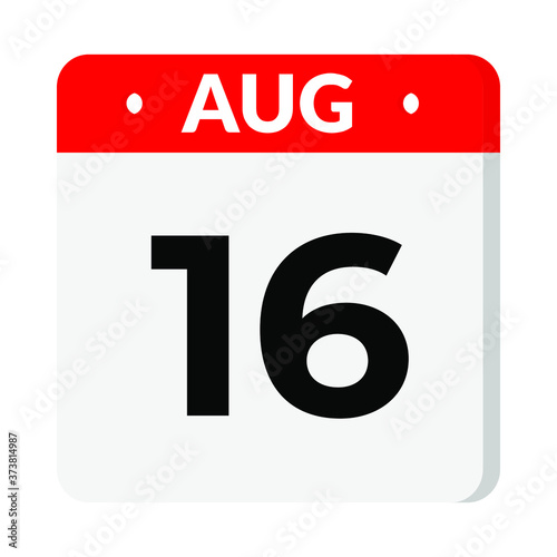 16 August calendar icon